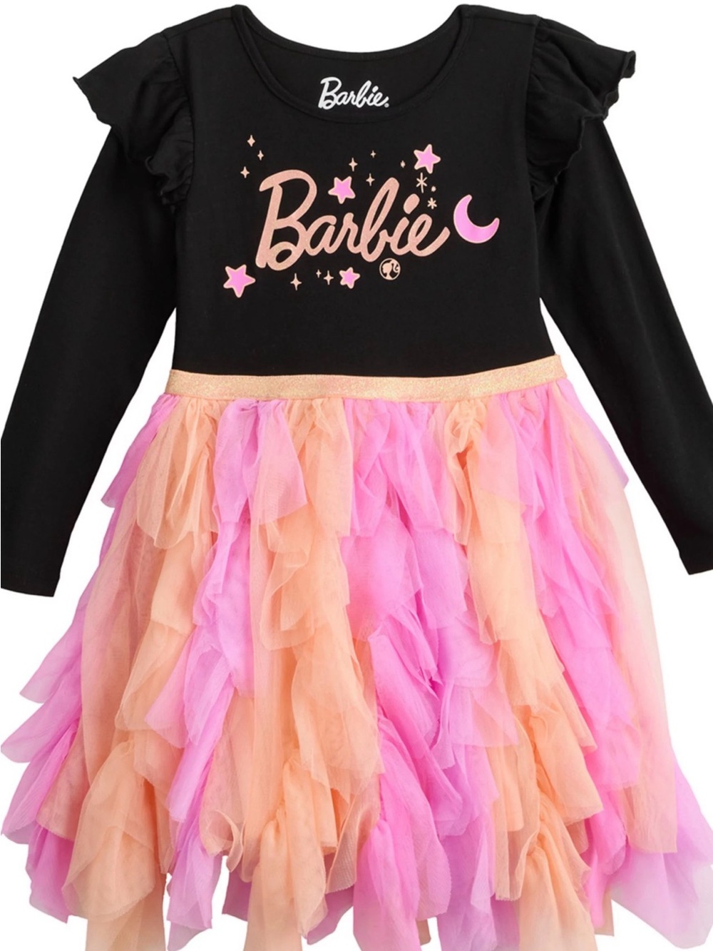Baby & Toddler Girl Barbie Moon And Star Long Sleeve Tutu Dress Size 12 Months
